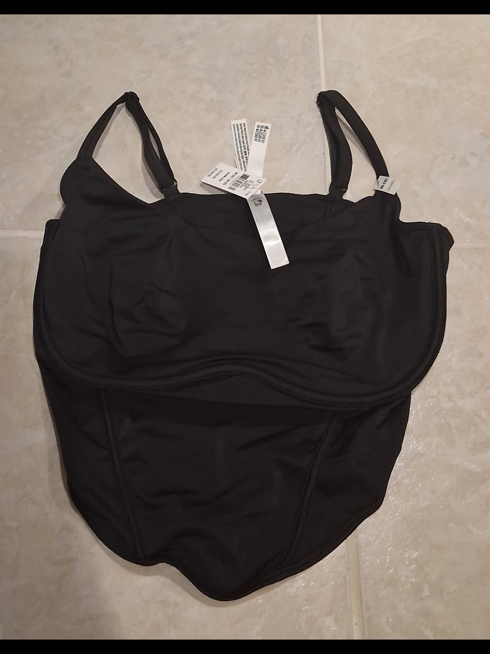 Victoria's Secret PINK Black Corset Crop Top